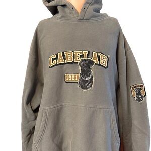 Vintage Cabela’s Field Duty 1961 Black Lab Labrador Sweatshirt Size XL Hoodie